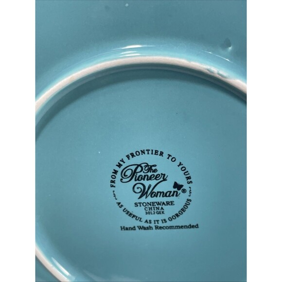 Pioneer Woman 9.5" Potato Keeper 2019 Breezy Blossoms Teal Large Great Condition - Picture 6 of 8